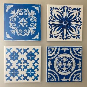 Hand painted talavera style decor